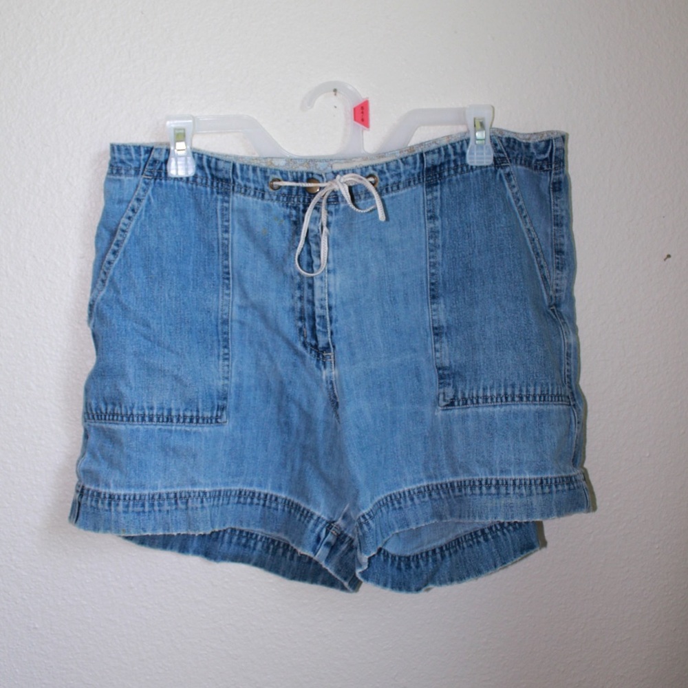 Soft drawstring ‘denim’ shorts